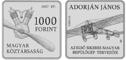 1000 Forint Gedenkmünze Libelle Ungarn 2007