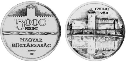 5000 Forint Münze Burg Gyula Ungarn