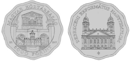 5000 Forint Gedenkmünze Kirche Debrecen Ungarn