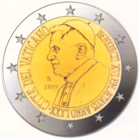 2 Euro Münze 80. Geburtstag Papst Benedikt XVI. 2007