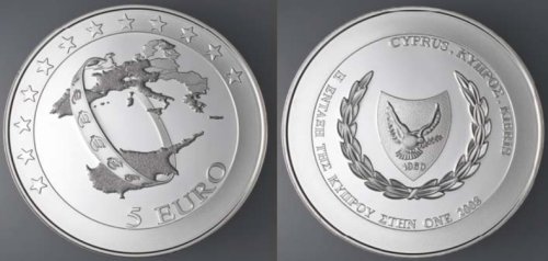 5 Euro Münze "Euro-Einführung" Zypern 2008